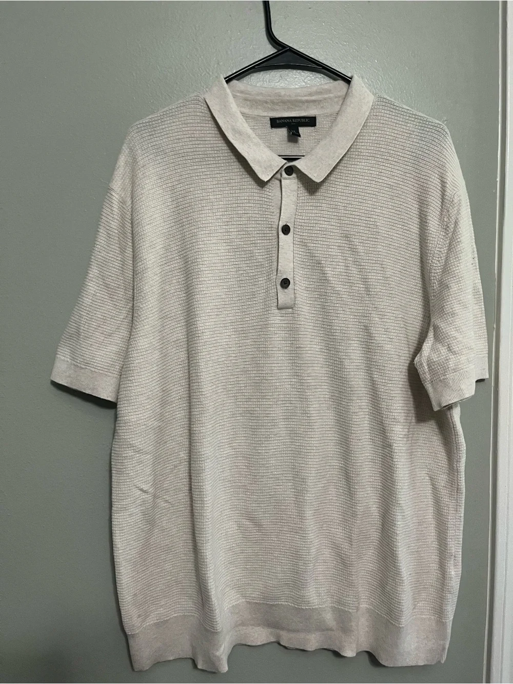 Banana Republic Men's Short-Sleeve Polo in Light Tan